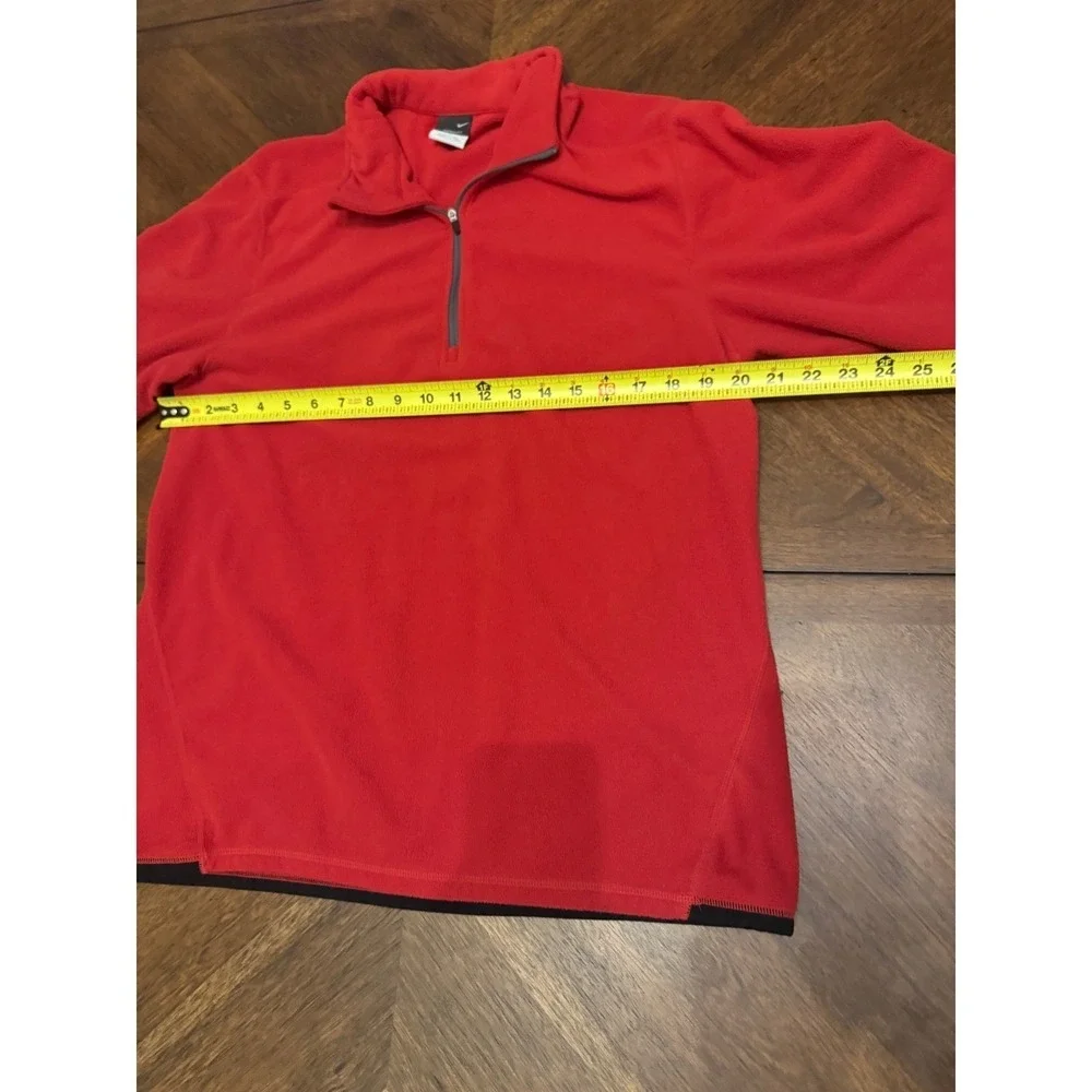 Nike Therma-FIT Mens Large Red Quarter Zip Fleece Pullover Jacket L